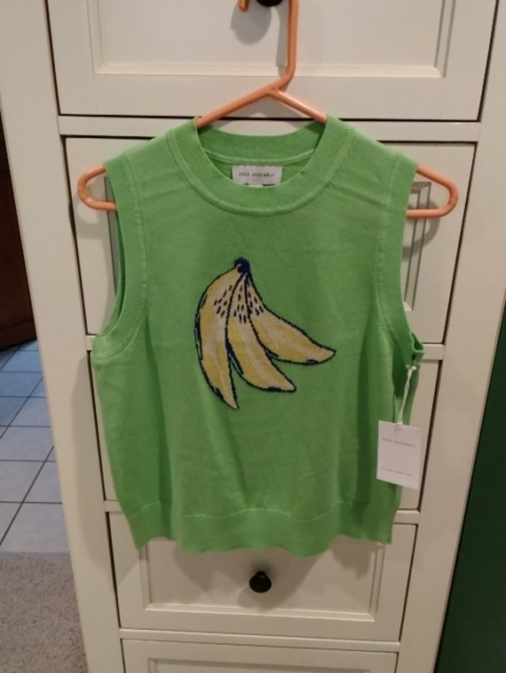 Free Assembly Green Banana Knit Vest
